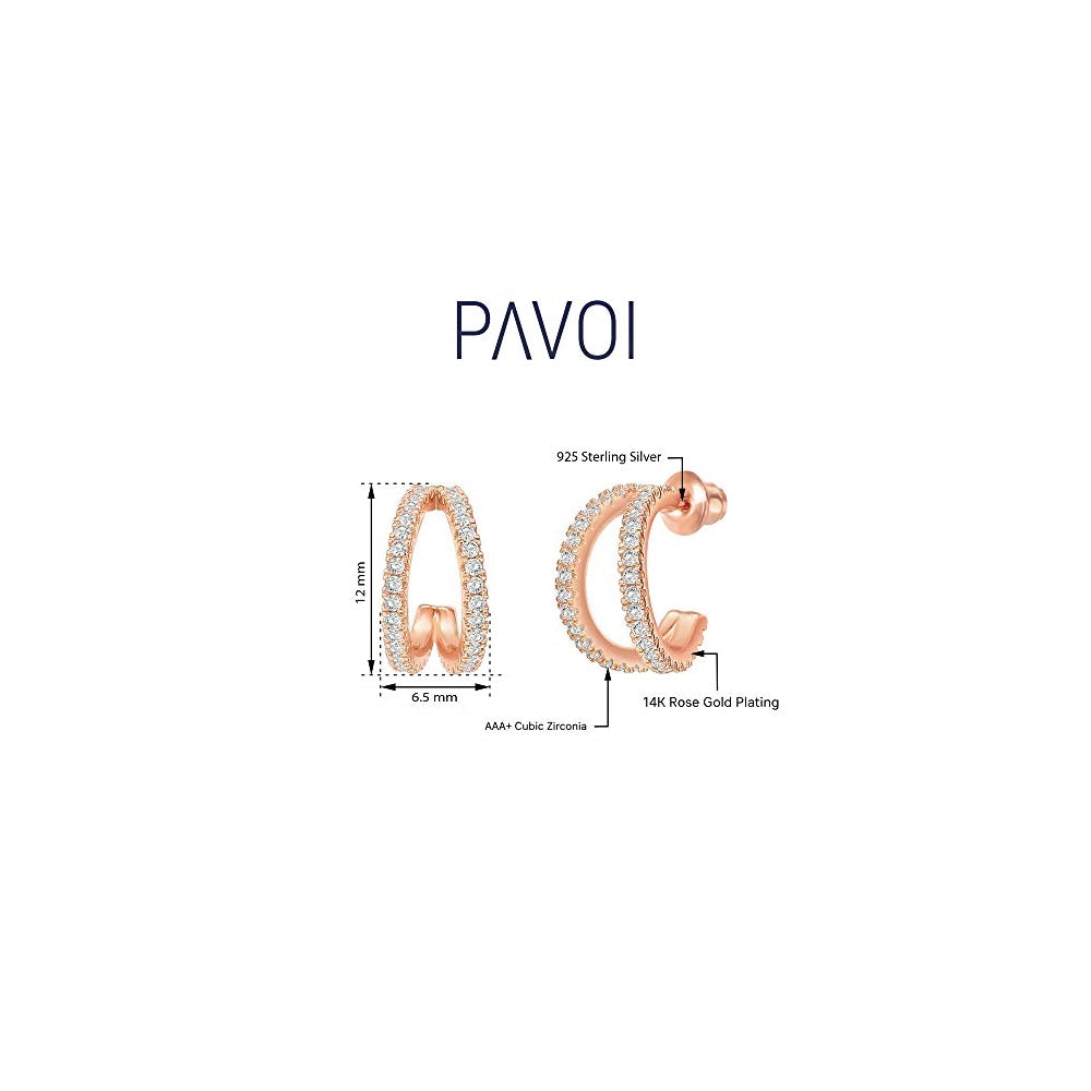 Aretes de medio aro de plata para mujeres