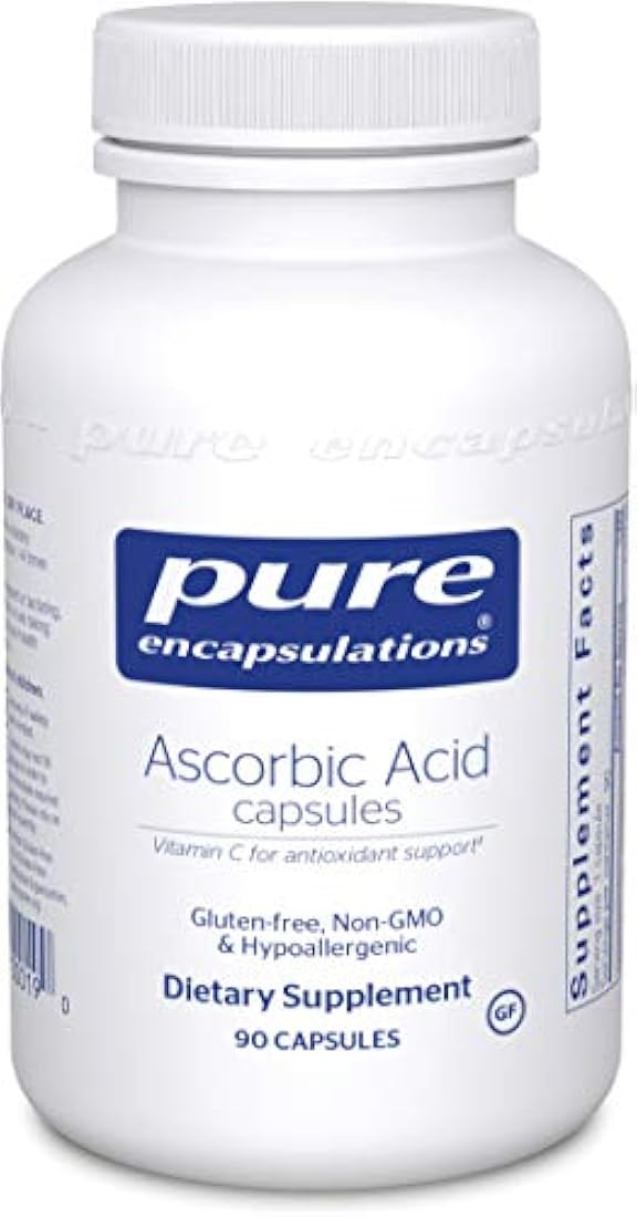 Encapsulaciones puras - Cápsulas de ácido ascórbico - Suplemento hipoalergénico de vitamina C para soporte antioxidante* - 90 cápsulas