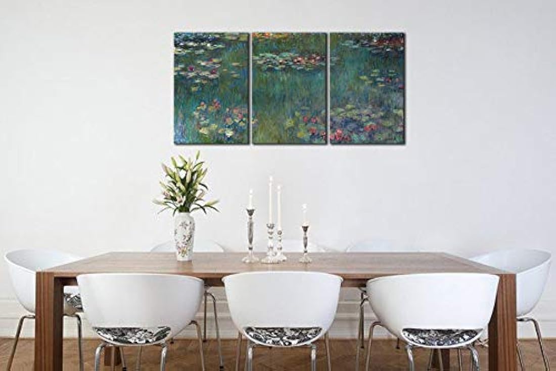 Wieco Art - Lienzo con diseño de lirios de agua, al óleo