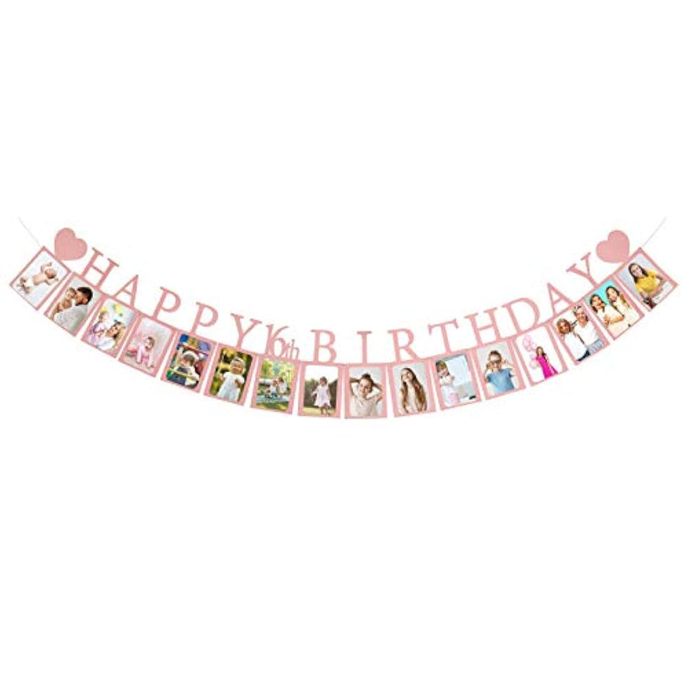 Pancarta de fotos con 16 decoraciones de cumpleaños