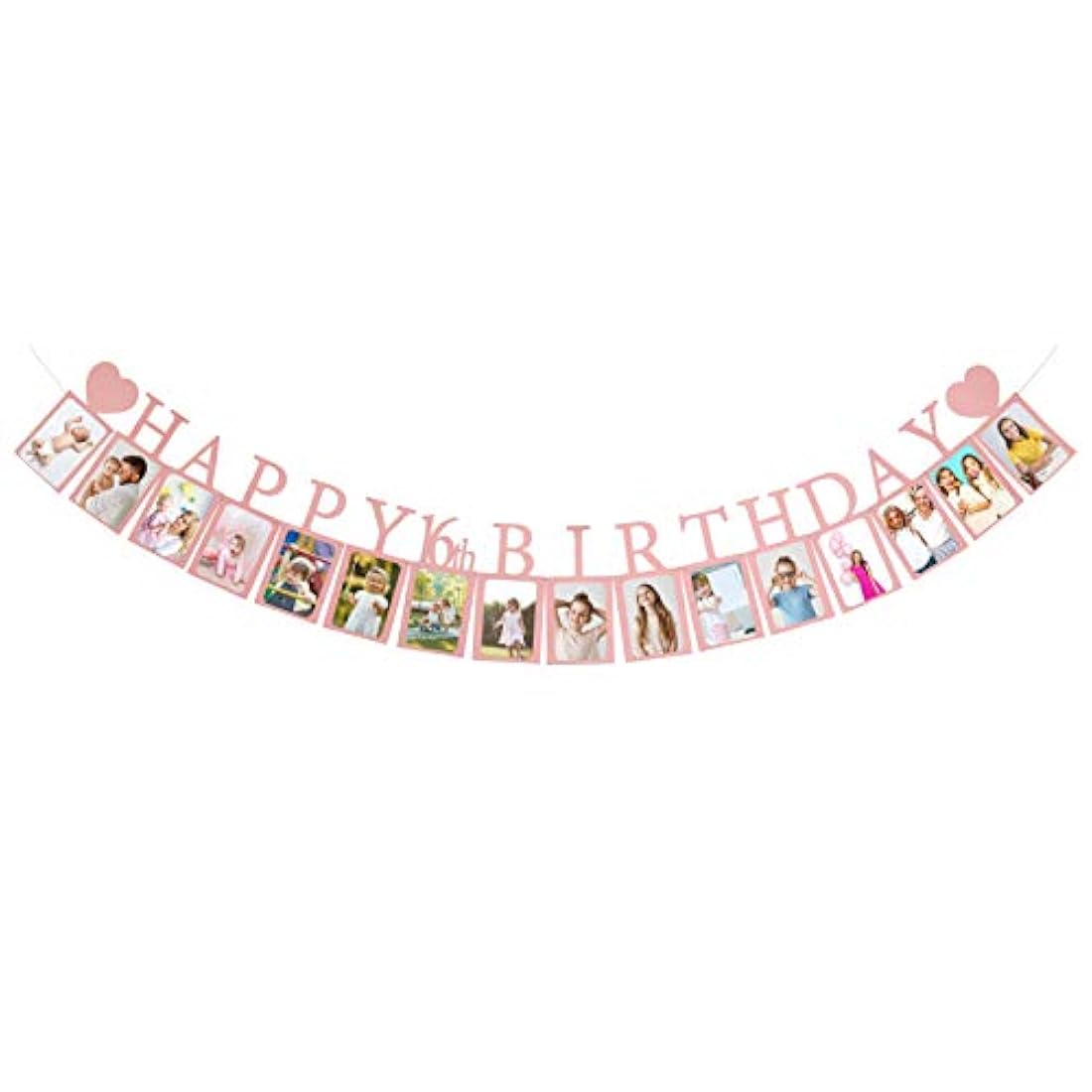 Pancarta de fotos con 16 decoraciones de cumpleaños