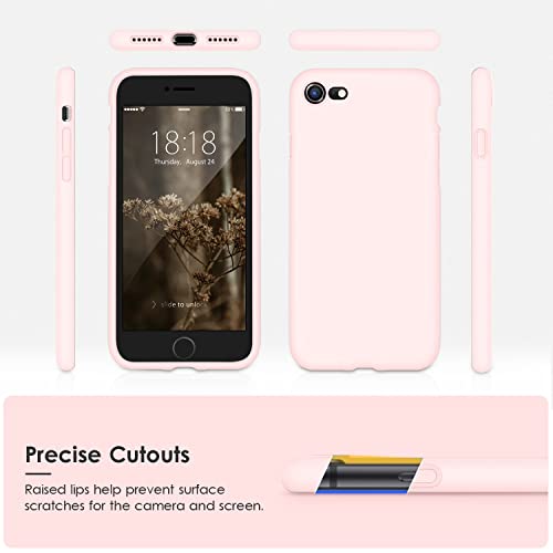 DTTOCASE - Funda para iPhone SE 2022/2020, iPhone 8, iPhone 7, funda de silicona líquida para iPhone SE 8 7 de 4.7 pulgadas, funda protectora suave y sedosa colorida para niñas y mujeres, hielo rosa