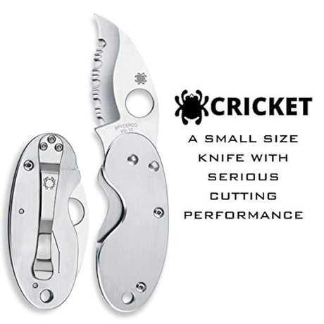 Cuchillo plegable para grillo (mango de acero inoxidable