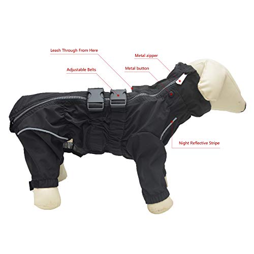 Lovelonglong - Chaqueta impermeable para perros, ligera, impermeable, reflectante, resistente al viento, a prueba de nieve, para perros pequeños, medianos y grandes.