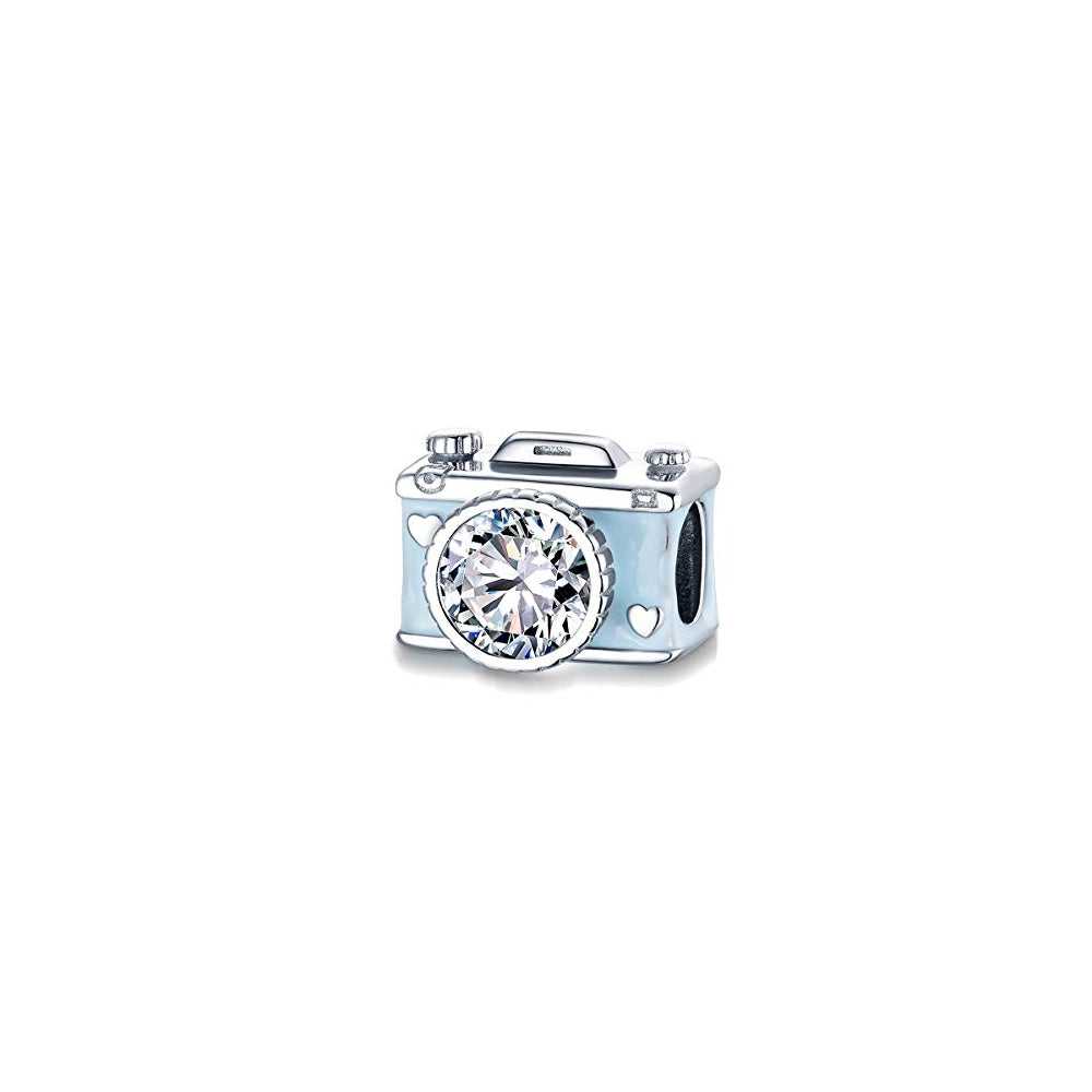 Dijes y Medallas de plata de ley con diseño de camara