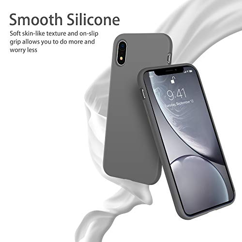 OTOFLY - Funda protectora de goma de silicona suave de alta calidad, compatible con Apple iPhone XR de 6.1 pulgadas (gris espacial)
