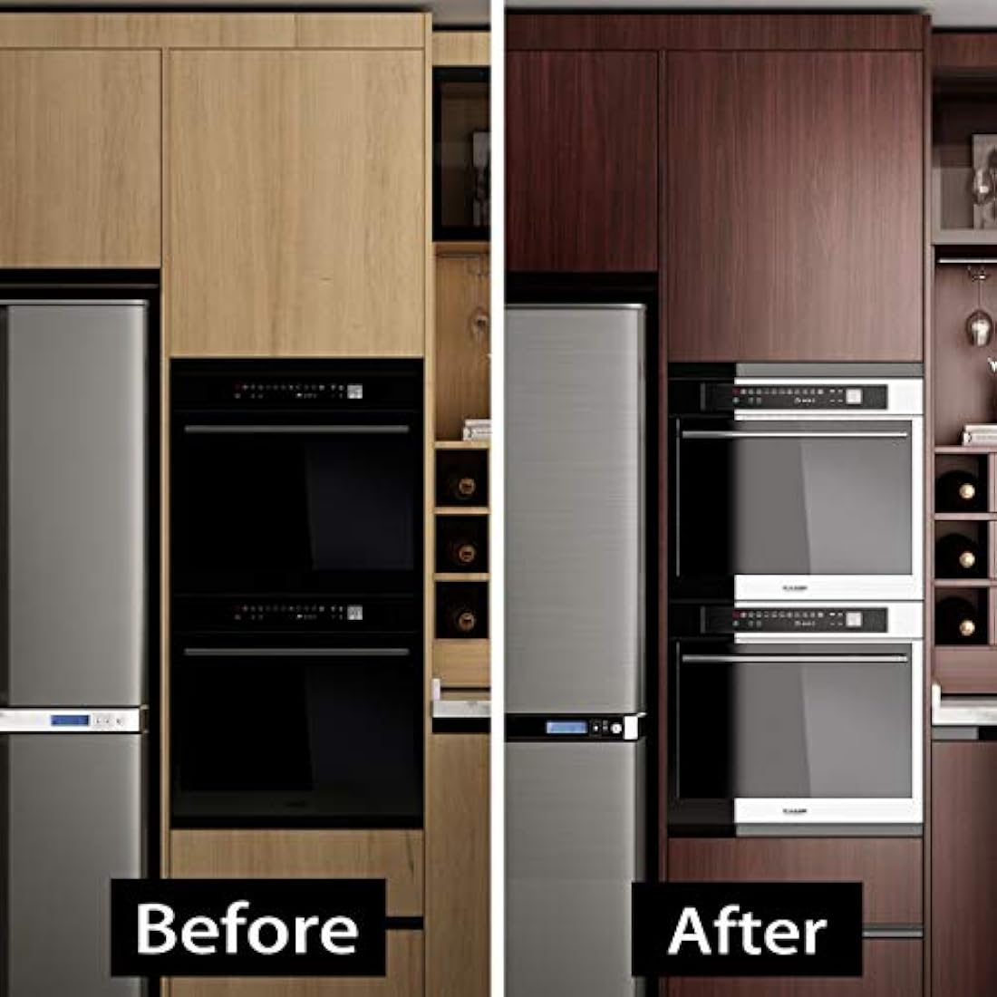 papel de vinilo decorativo tipo madera oscura (197 x 24)