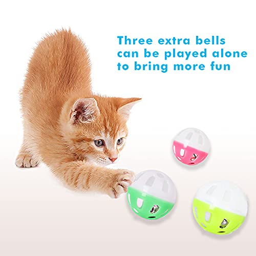 UPSKY Rodillo de juguete para gatos de 3 niveles con seis bolas de colores interactivos, divertido rompecabezas de ejercicio físico mental para gatitos.