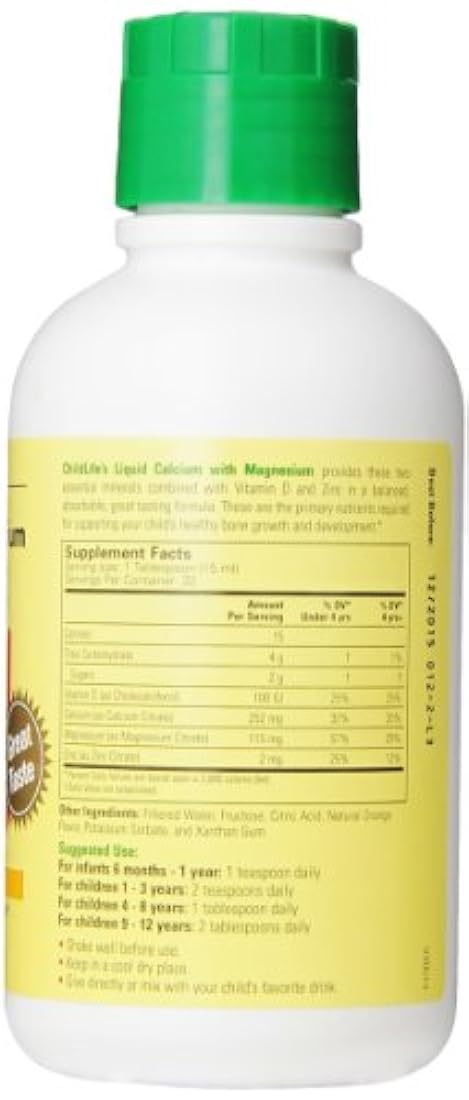 Calcio / Magnesio líquido sabor natural a naranja de 16 fl