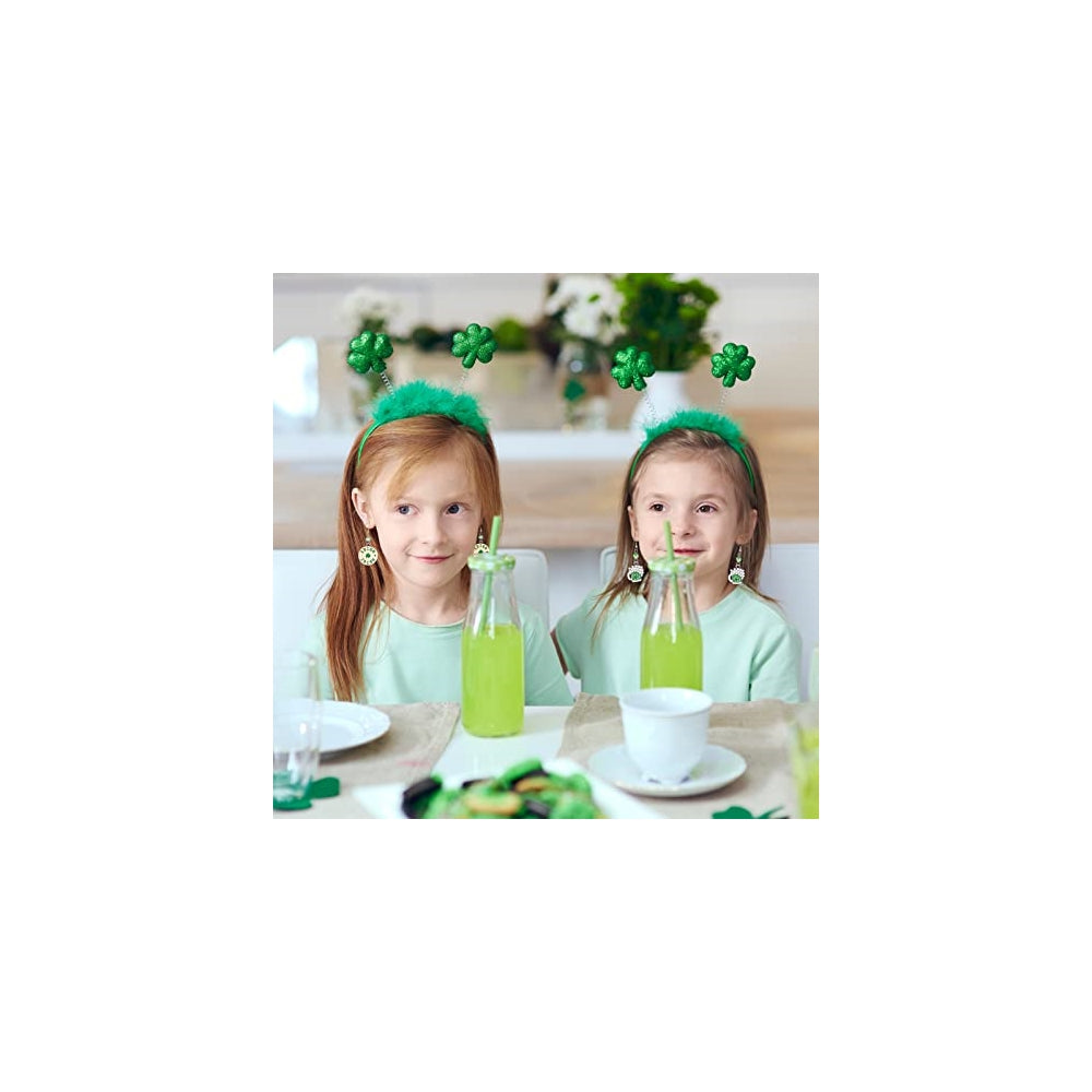 Aretes para mujer de trébol verde 9 pares