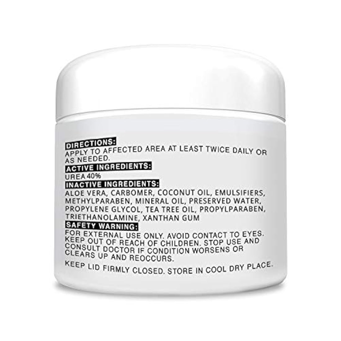 Clear 40, 40% Urea Gel, 4 oz con árbol de té y aceite de coco, extracto de aloe vera, removedor de callos y maíz, hidrata y suaviza los talones agrietados, pies, codos, manos, uñas, rehidrata la piel mejor que las cremas.