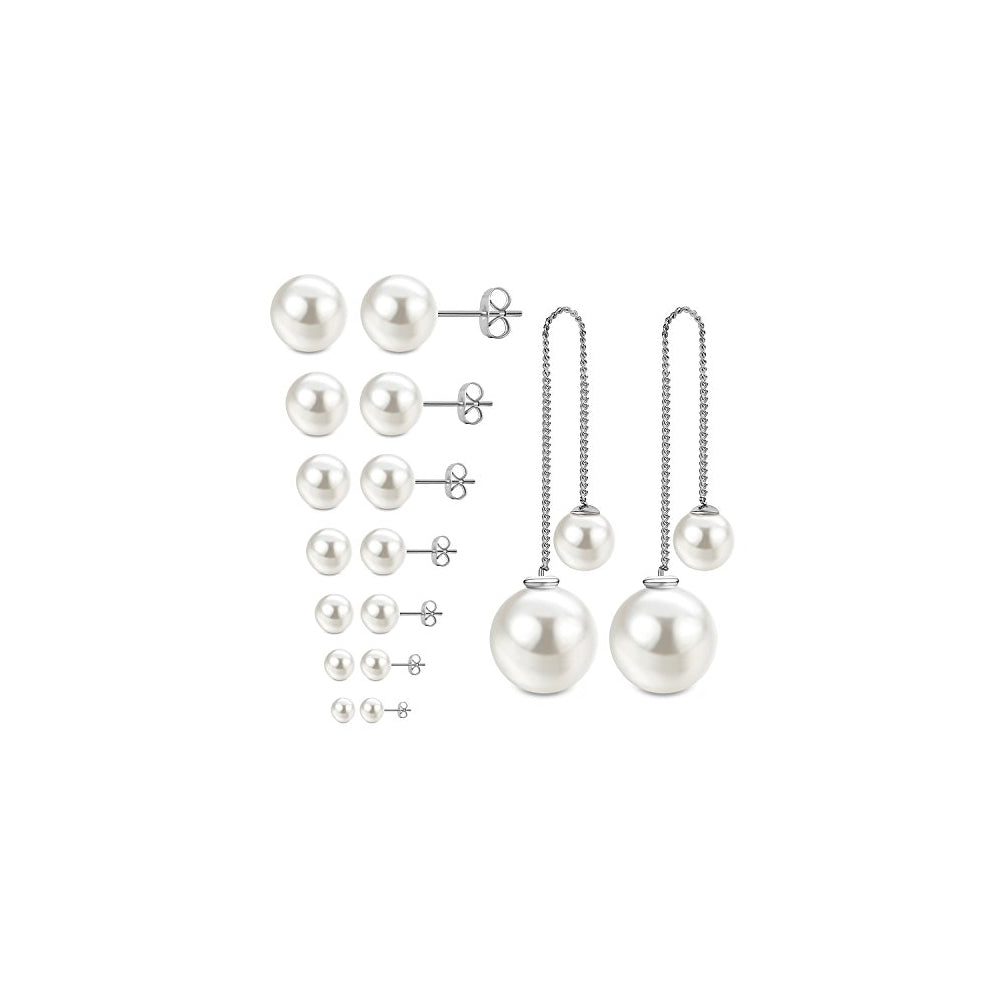 Aretes de perlas de imitación para mujer