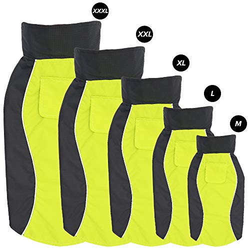 Flashseen Chubasquero ligero e impermeable para perros grandes con tira reflectante y agujero para la correa, chaleco de invierno para perros, abrigos de lluvia cálidos para perros y cachorros..