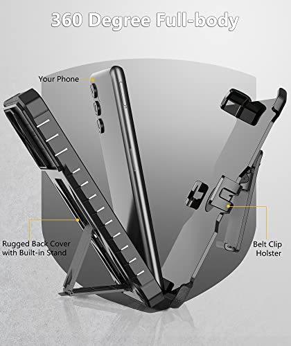 Funda para Samsung Galaxy A13 5G: protección de grado militar a prueba de caídas, resistente protección A13 5G con clip para cinturón, soporte y deslizante, diseño de parachoques texturizado mate de TPU a prueba de golpes, color negro