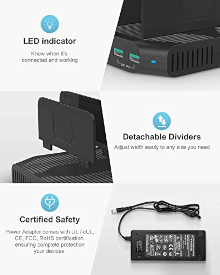 Cargador tipo estación de carga de 10 puertos USB