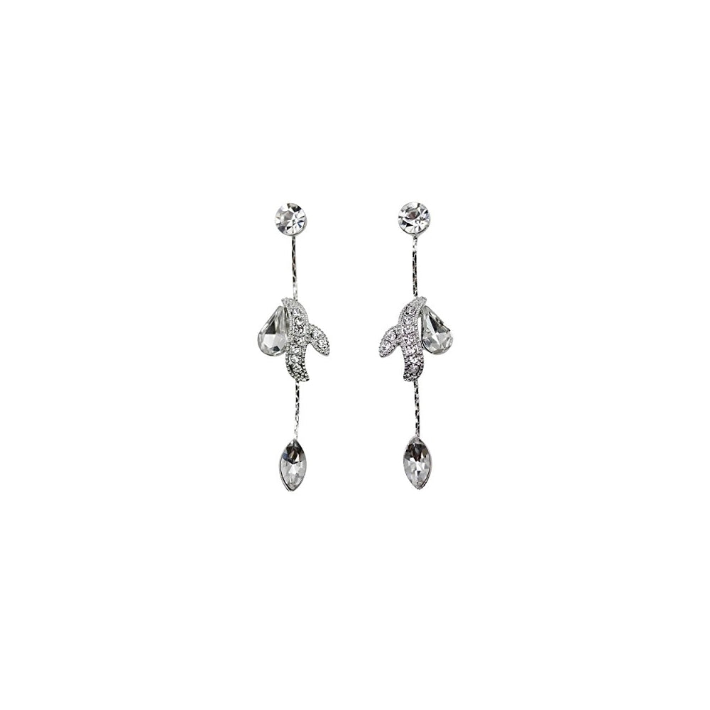 Aretes y de collar con diseño de flores y cristales