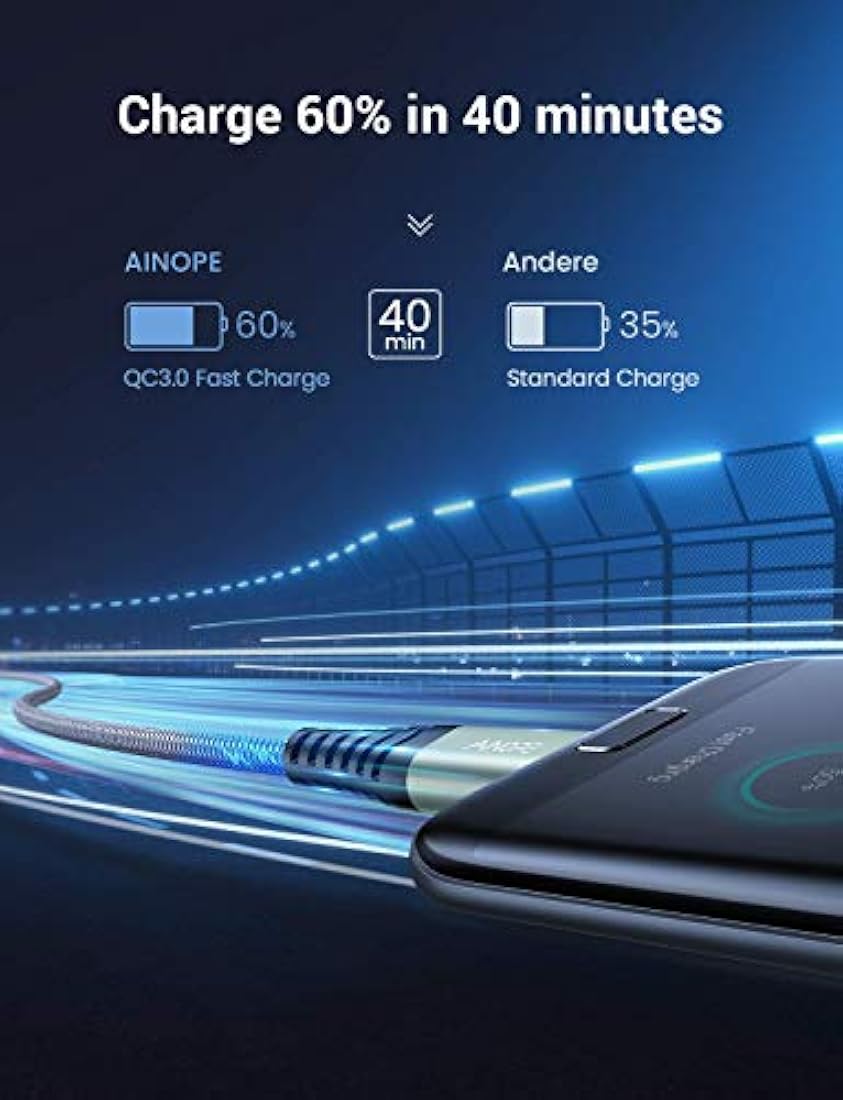 Cable cargador USB, gris