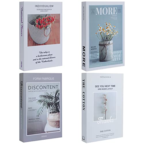 Outgeek Juego de 4 libros decorativos: decoración moderna