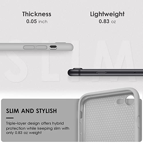 DTTOCASE - Funda para iPhone SE 2022/2020, iPhone 8, iPhone 7, funda de silicona líquida para iPhone SE 8 7 de 4.7 pulgadas, funda protectora colorida suave y sedosa para niñas y mujeres, color gris marino