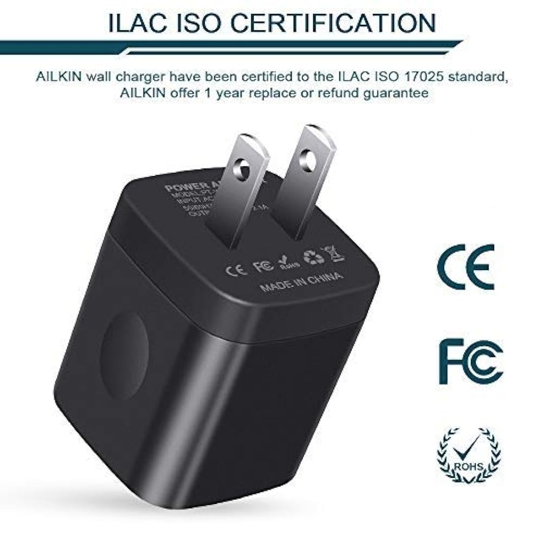 Cargador de pared USB, adaptador de cargador, Ailkin de 2,4