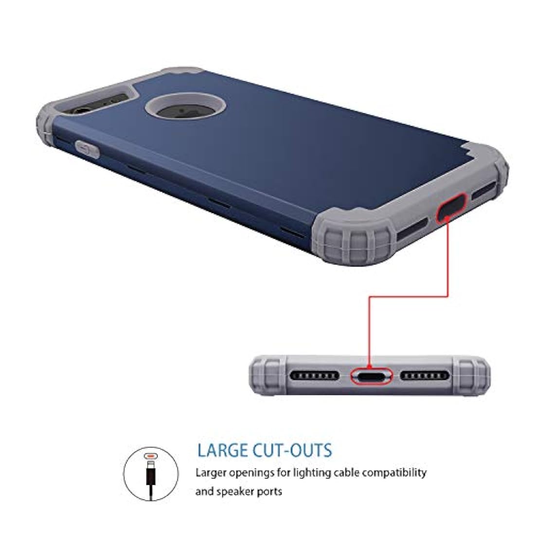 Fingic-Carcasa para iPhone 8, iPhone 7,ultra finas, de goma