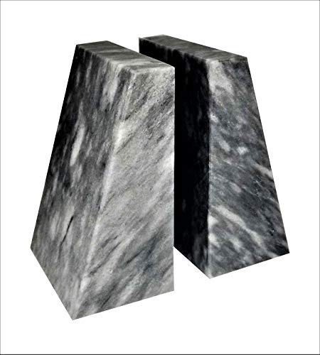 Sujetalibros de mármol pulido natural en forma de cuña gris