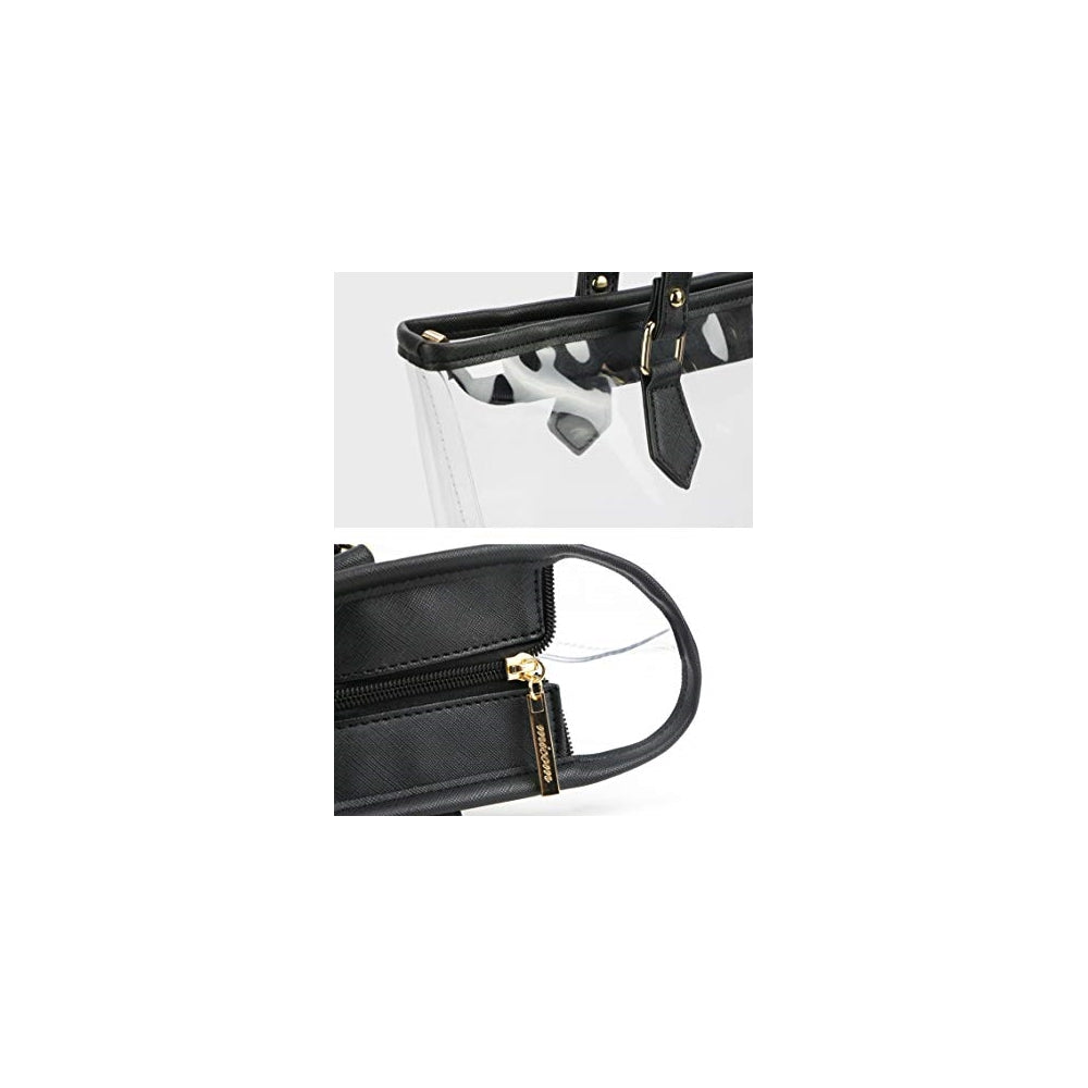 Bolsos transparente grande del hombro con el colgante negro