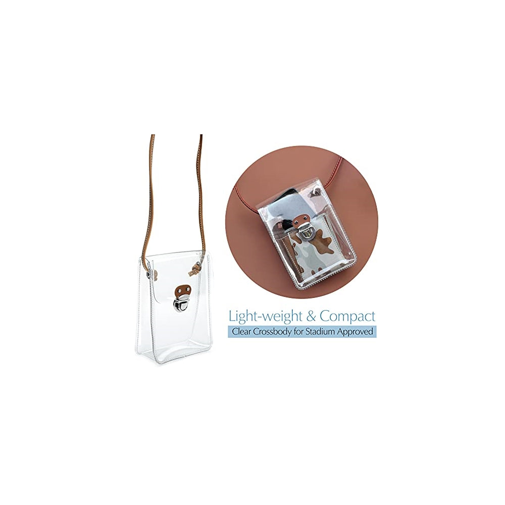 Bolsos cruzado pequeño de PVC transparente para mujer