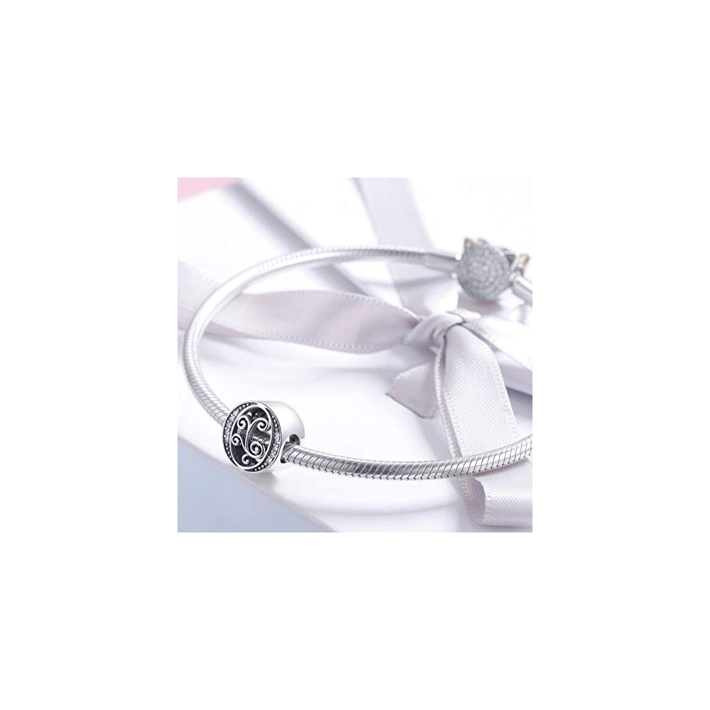 Dijes y Medallas de plata esterlina 925 con forma de letra