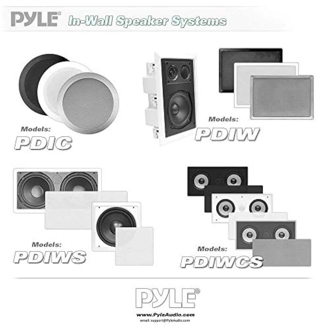 Parlantes de pared o techo color blanco PYLE-HOME PDIC60