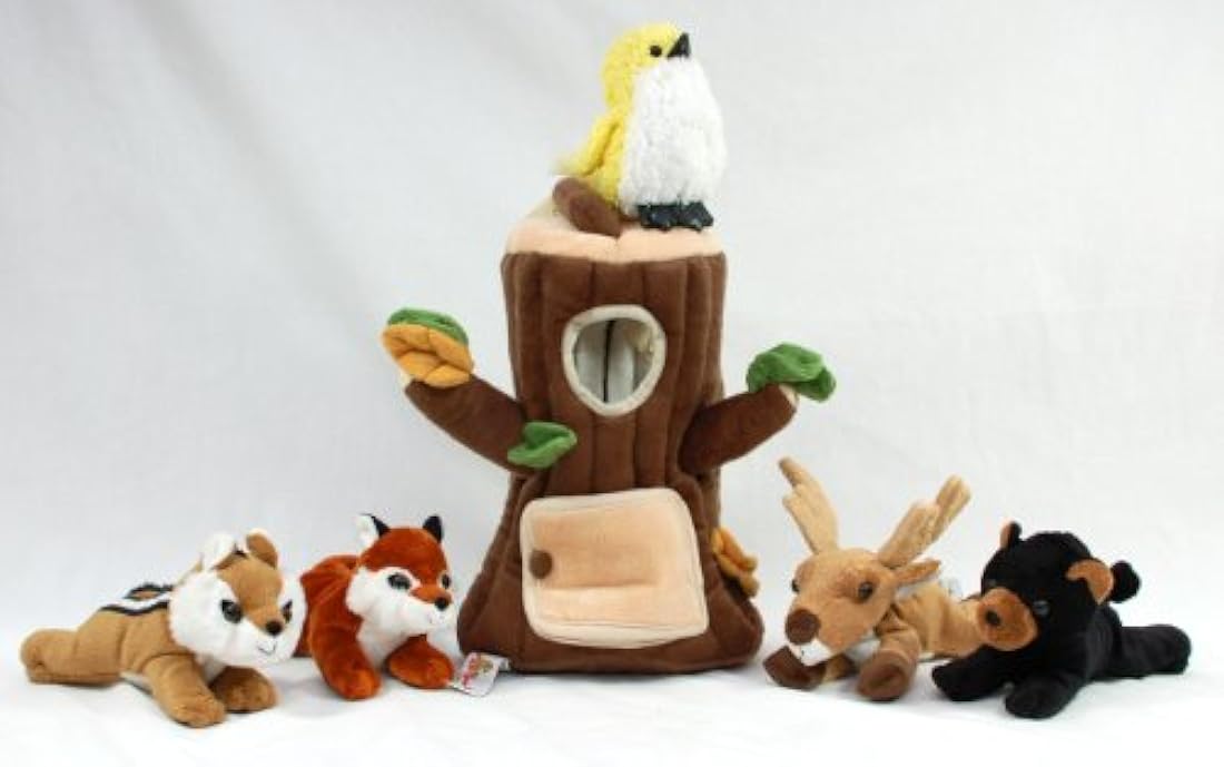 Árbol de peluche con animales, diseño de árbol