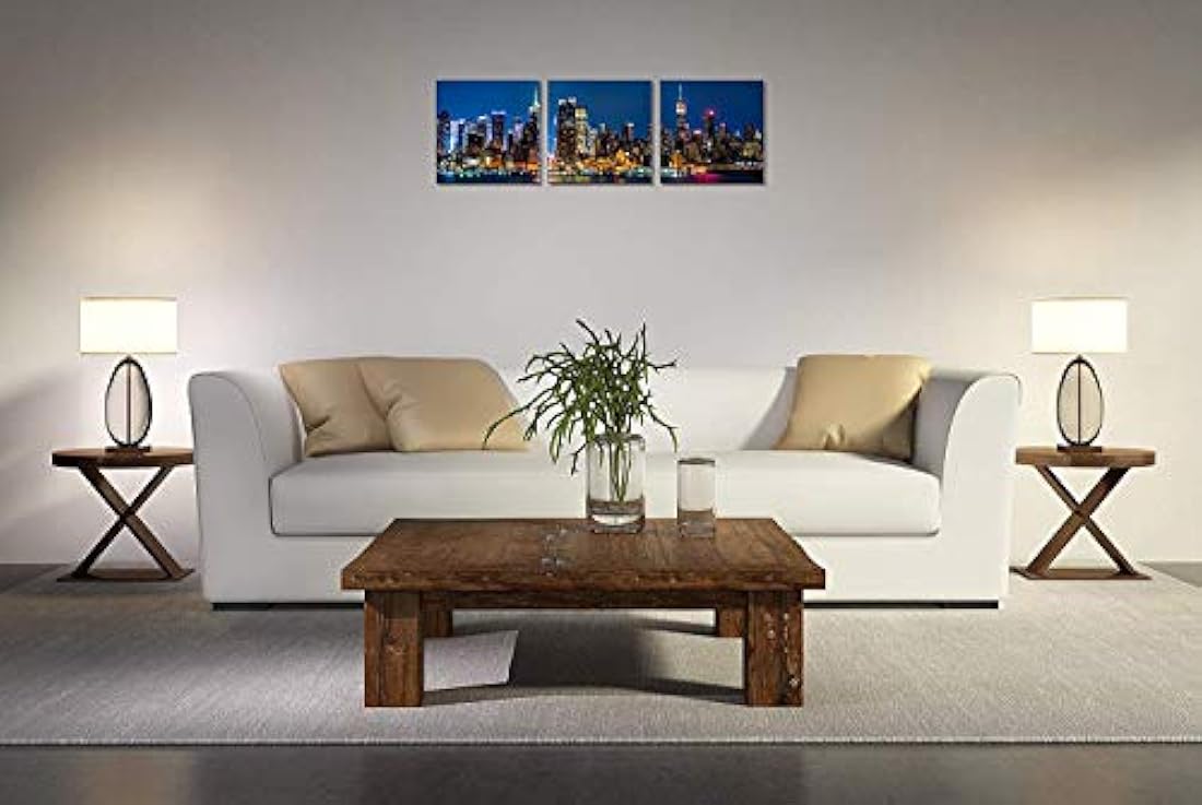 Cuadro de pared con diseño de ciudad de Nueva York en blanco