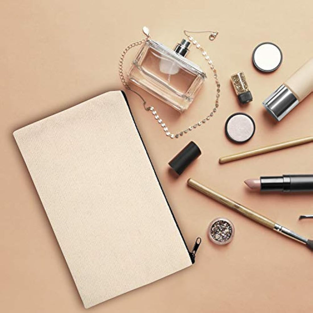 10 bolsas de lona en blanco para manualidades y maquillaje