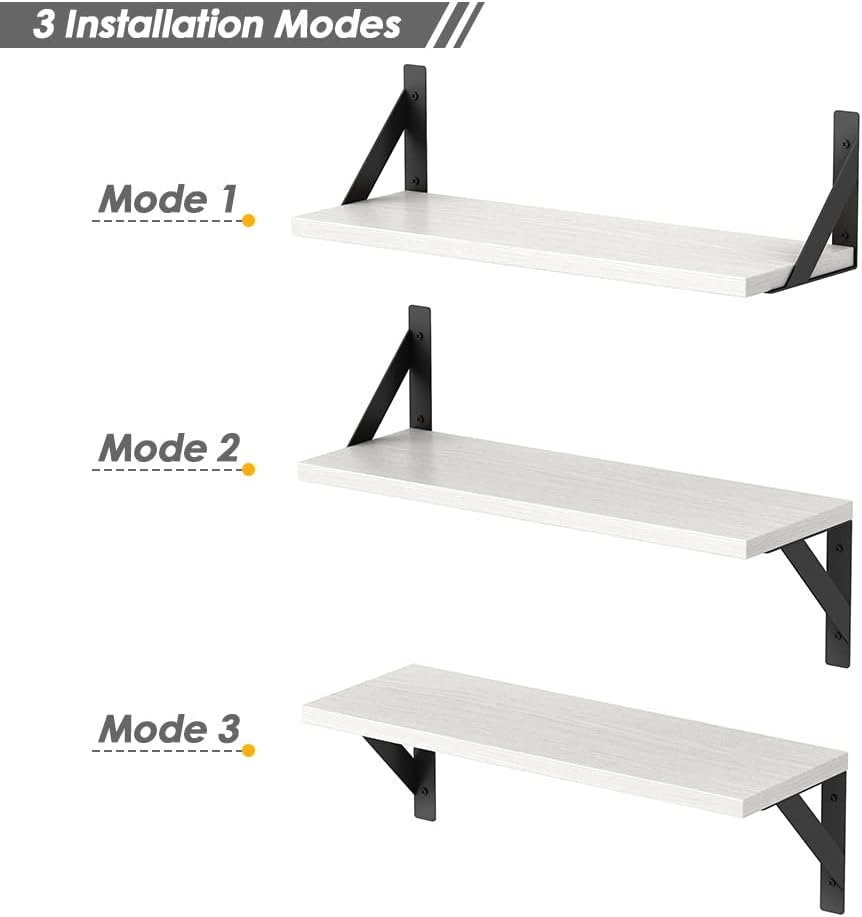 Estantes Flotantes Forbena, Set de 3, 17 x 6 Pulgadas, Modernos