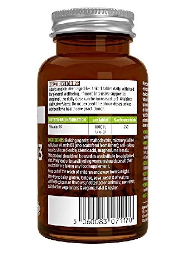 Puro Essentials Vegano vitamina D3 1000IU Colecalciferol
