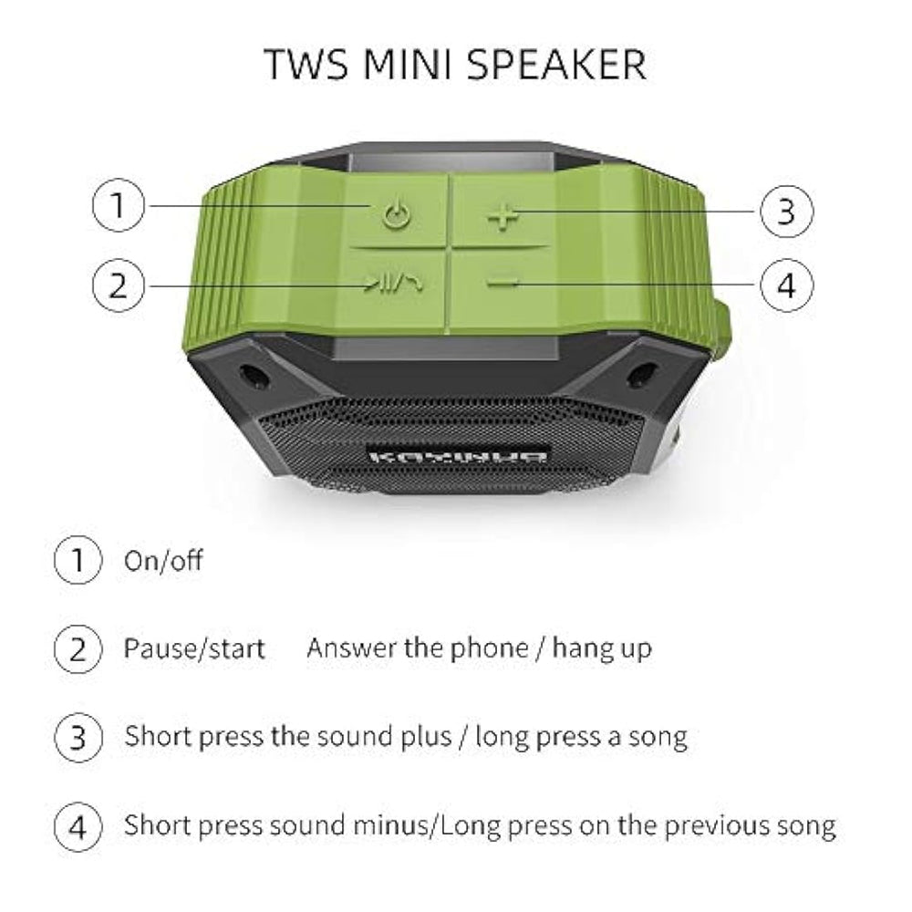 Altavoz Bluetooth a prueba de agua (Verde)