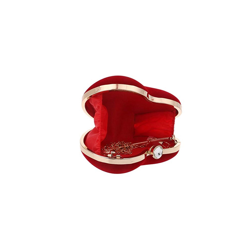 Bolsos de mano de terciopelo con corazón para mujer