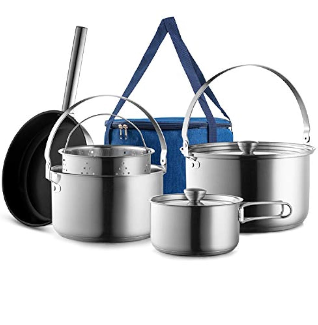 Juego de sartenes y ollas de acero inoxidable