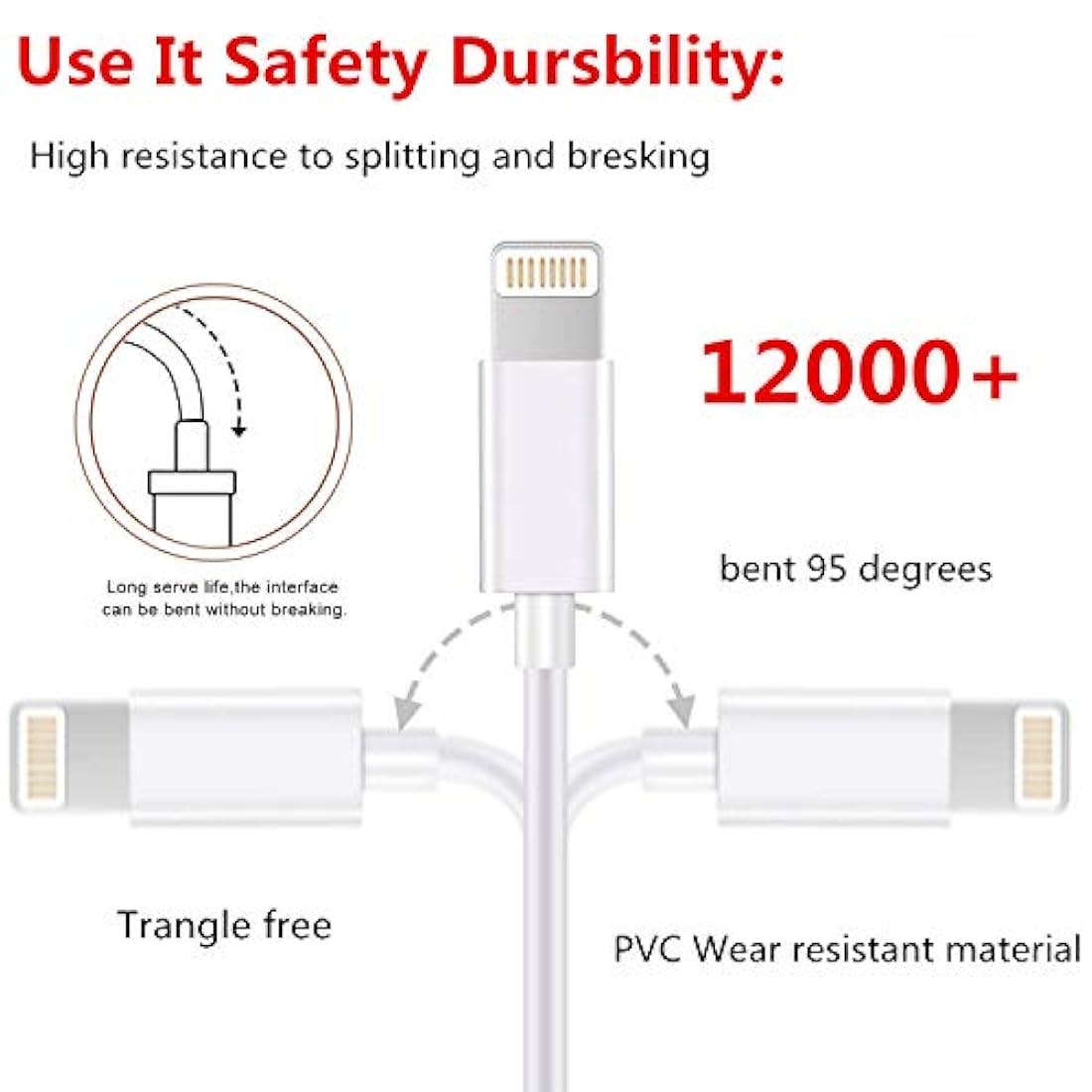 Cable cargador para 5 unidades USB de rápido largo cable