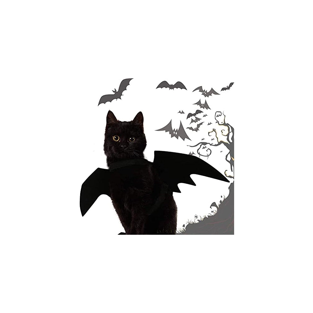 Disfraces de gato para mascotas con alas negro talla única