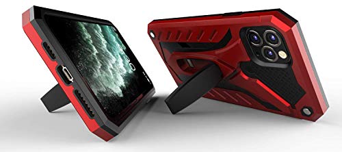 Kitoo - Funda diseñada para iPhone 11 Pro con soporte, grado militar de 12 pies. Probado en caídas, rojo