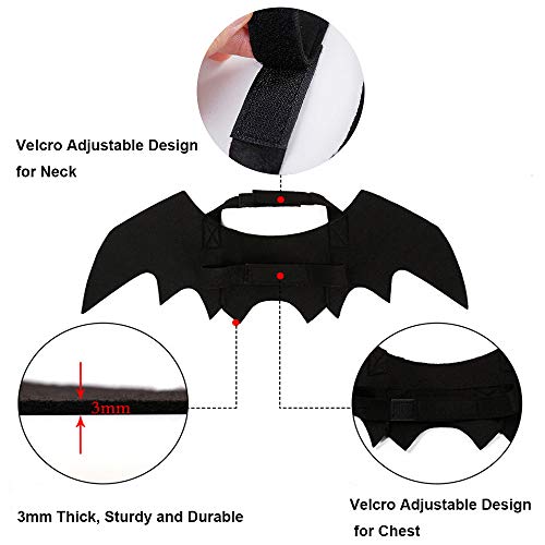 Malier Disfraz de Halloween para gatos, perros, mascotas, alas de murciélago