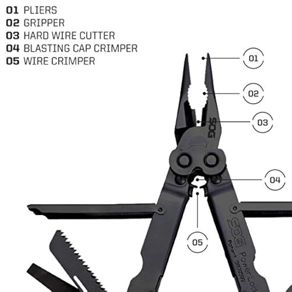 Multiherramienta PowerLock EOD SOG con cúter de seguridad