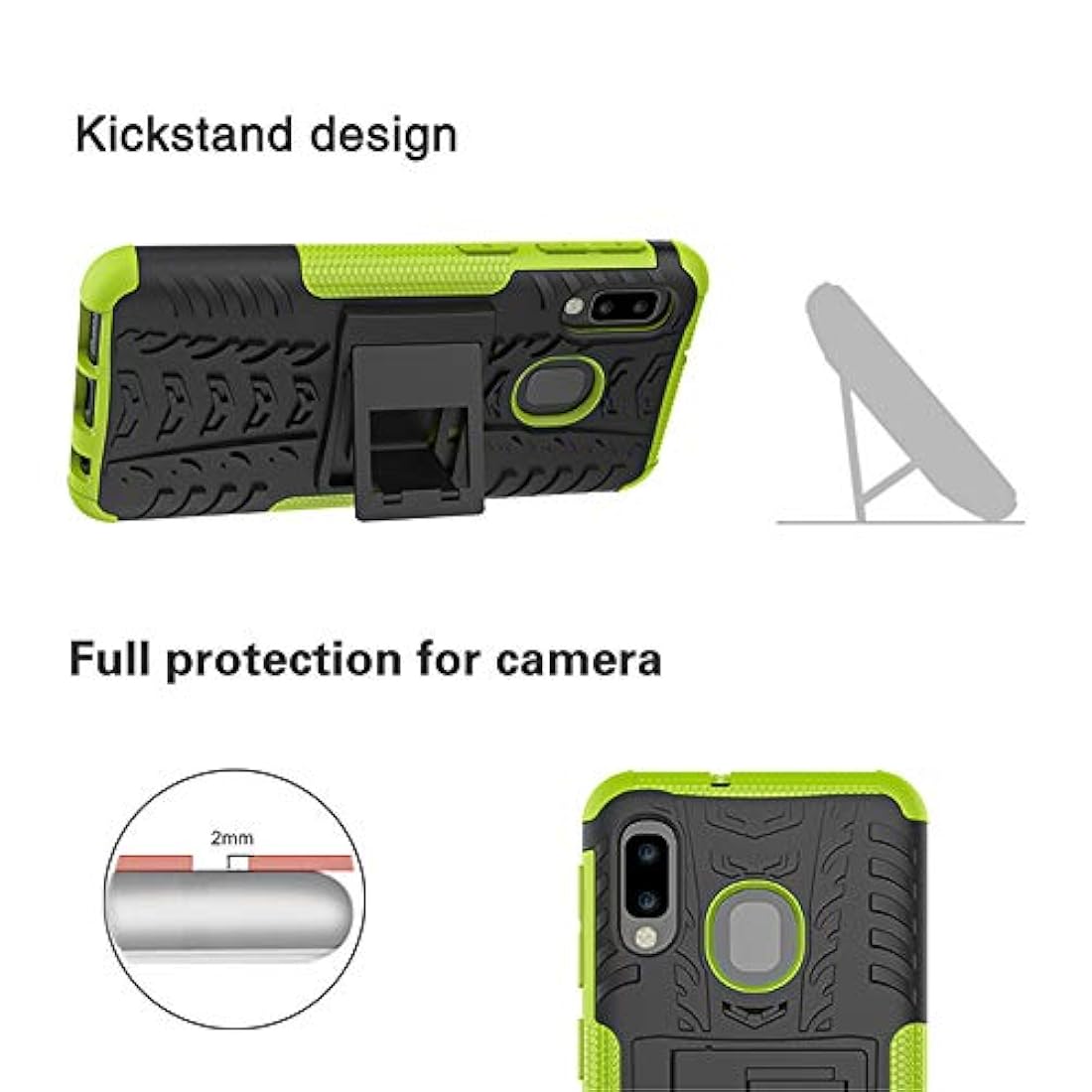 Yiakeng - Carcasa para Samsung Galaxy A10E, a prueba de golpes, con función atril, para Samsung Galaxy A10E, Azul