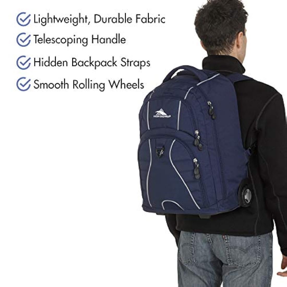 Morral con ruedas para portátil, Azul marino(20.5x13.5x 8)