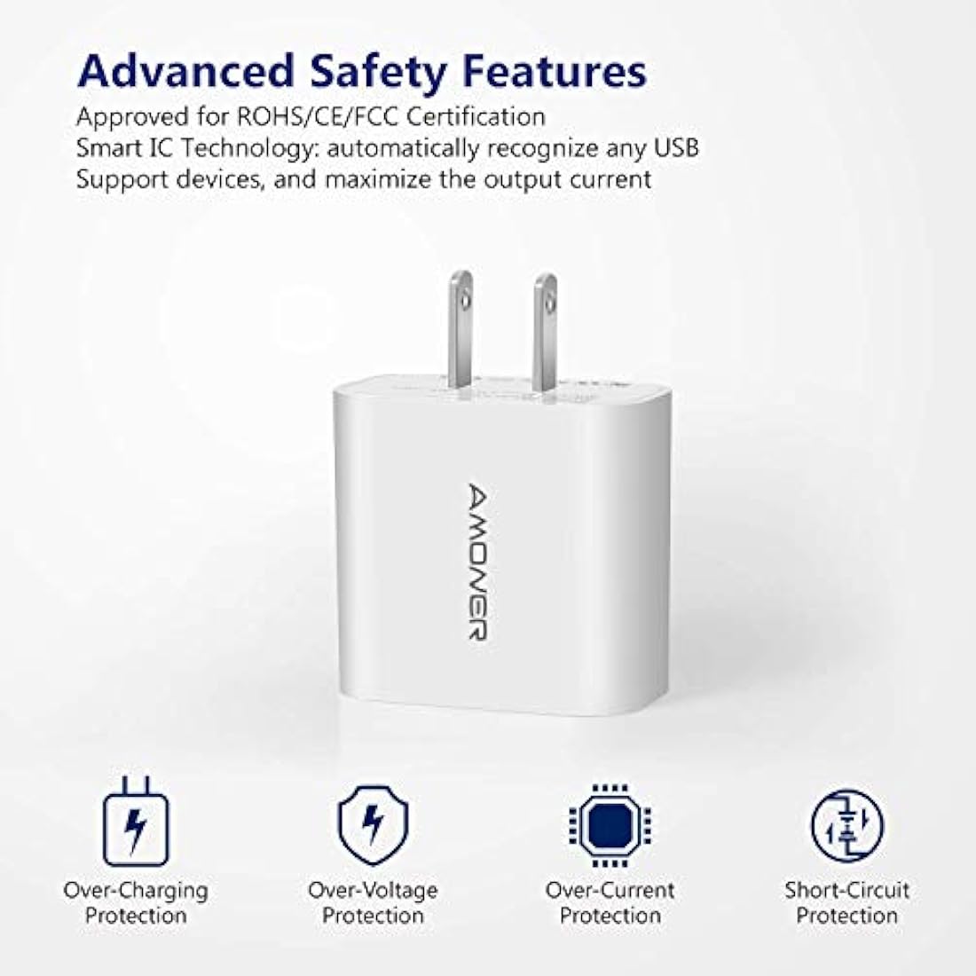 Cargador de pared, 2 unidades de 15 W 3 puertos USB enchufe