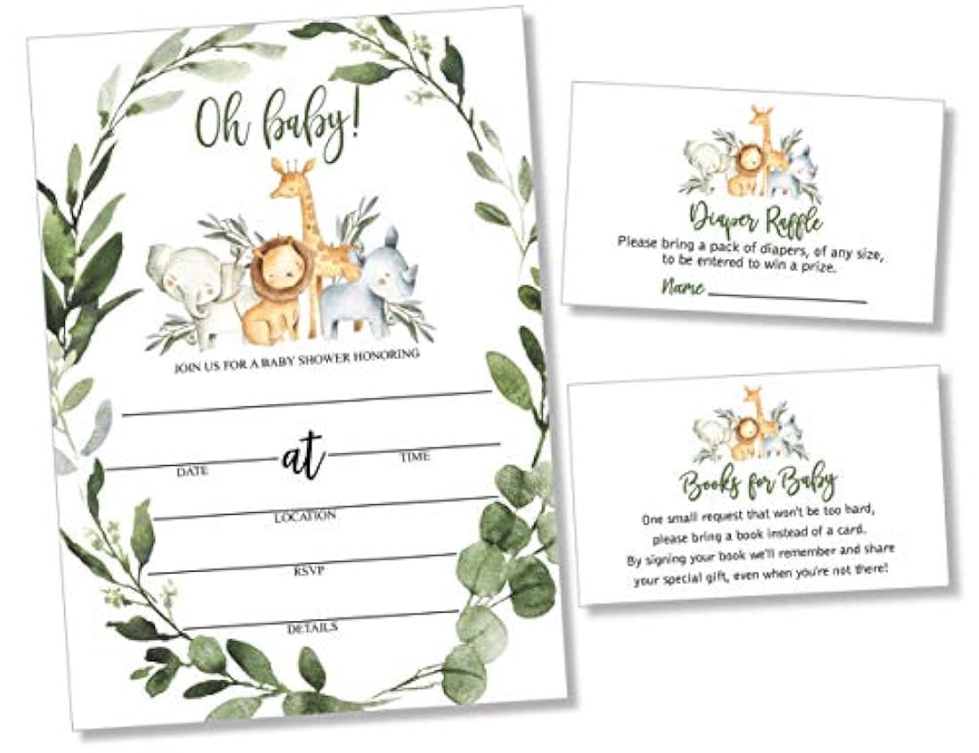 invitaciones con motivo de safari para baby shower