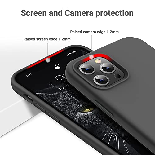 OTOFLY Funda compatible con iPhone 12 Pro Max, serie sedosa y suave al tacto, de goma de silicona líquida suave de alta calidad (gris espacial)