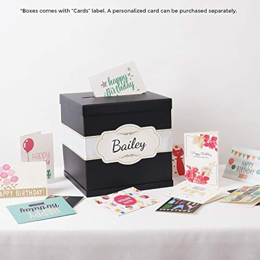 Caja de tarjetas de regalo negra