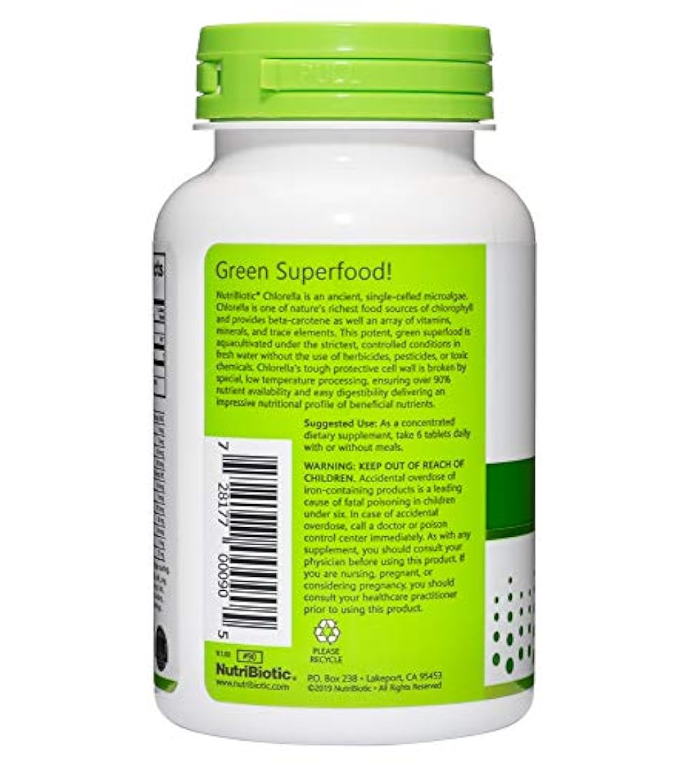 nutribiotic Chlorella pestañas 500 mg 150 unidades